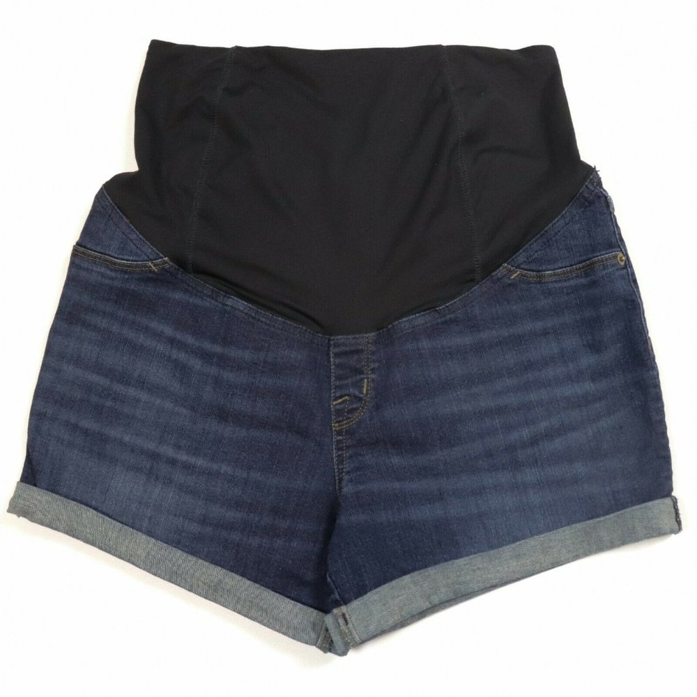 Isabel Maternity by Ingrid & Isabel Size 10 Maternity Midi Short Dark Blue Wash